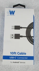 Just Wireless 10ft Cable USB-C Connector For Andriod Devices Premium Wiring - Picture 1 of 9