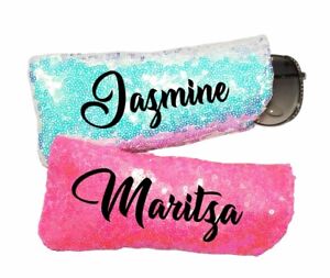 Personalized Sparkle sunglasses soft case fabric sleeve case sequin travel name