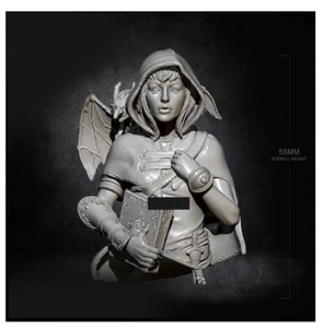 55mm Little Spell Caster Mage Magician Bust Resin Figure Model Kit Unassembled - Picture 1 of 5