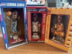 3 Lebron James Bobbleheads Including The Rare Rookie 2004 Issue