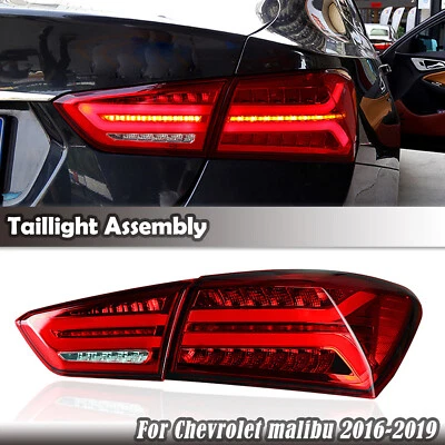 Par de luces traseras LED rojas para Chevrolet Malibu 2016-2019 Foto 1 de 4