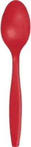 Touch of Color Premium 24 Count Plastic Spoons, Classic Red - Picture 1 of 2