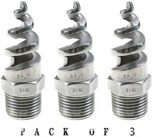 3pc 1/4"Male Spiral Cone Atomization Nozzle Stainless Steel316 Atomized Sprayer - Picture 1 of 7