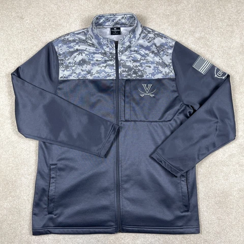 Virginia Cavaliers Jacket Mens Large Full Zip OHT Military Digi Camo UVA Cover
