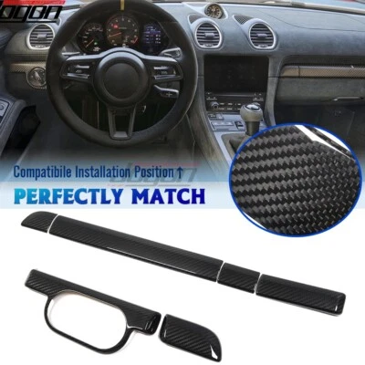 Kit de molduras interiores de carbono real para Porsche 718 Boxster 911 Cayman 981 982 Carrera Foto 1 de 4