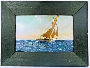 Peinture Maritime Environ 1900 Kiel Tableau À L'Huile Voilier B-5589 - Picture 1 of 1
