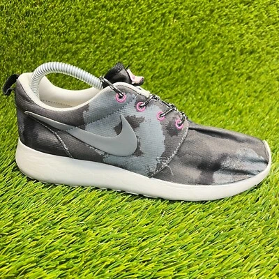 Nike Roshe One Print Mujer Talla 7.5 Gris Negro Caminar Correr Zapatos Tenis Foto 1 de 4
