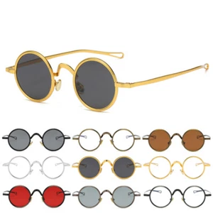 Steampunk Polarisierte Brille Retro Rund Klein Kreis Sonnenbrille Hippie Schirme - Bild 1 von 21
