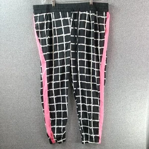 Ali And Kris Pants Womens 2XL XXL Black White Check Pink Side Stripe Lounge Wear - Picture 1 of 12