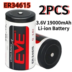 2PCS ER34615 D Size 3.6V 19000mAh Li-SOCL₂ Li-ion Battery Non-Rechargeable - Picture 1 of 6