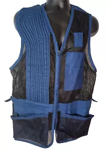 Shooting Vest Mens Size 44 Navy w/Black Mesh Made in USA Top of the Line Sports - Picture 1 of 6