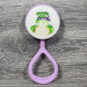 Vintage Teenage Mutant Ninja Turtles Donatello Baby Rattle TMNT Purple 80s 90s - Picture 1 of 12