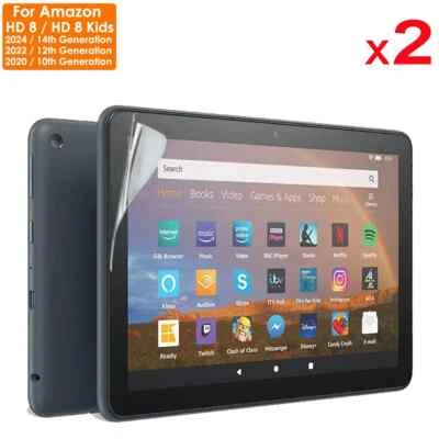 2x CLEAR Screen Protector Covers for Amazon Fire HD 8 / HD8 Kids 2024 2022 2020 - Image 1 of 2