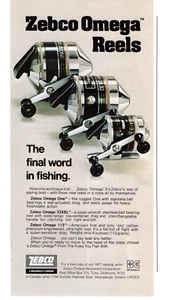 1977 ZEBCO OMEGA FISHING REELS PRINT AD, VTG SPORT FISHING PRINT AD - Picture 1 of 1