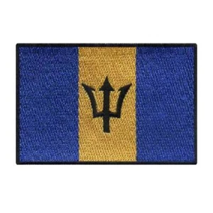 BARBADOS FLAG PATCH 3" Iron On Embroidered Caribbean Island National Pride NEW - Picture 1 of 2