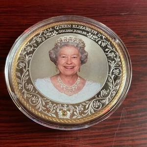 Windsor Münze groß Queen Elizabeth II Gedenkschlag Golden Jubilee, 3 Inc - Bild 1 von 14