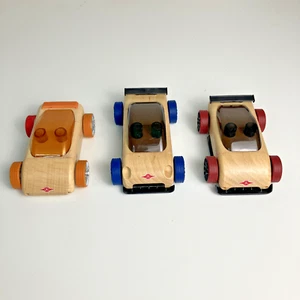 Calello Automoblox Lot of 3 Wooden Cars - Picture 1 of 12