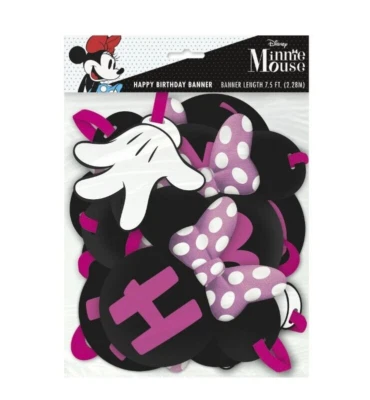 Único Banner de Feliz Cumpleaños Disney Minnie Mouse 7,5 pies Nuevo Foto 1 de 4