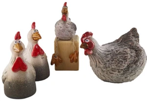Lustige Keramik Hühner stehend, liegend oder mit Hängebeinen, Ostern, Oster Deko - Bild 1 von 8