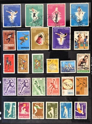 Sport Stamps From Around the World - VF/LH -  Athletics Ice Skating - Image 1 of 2
