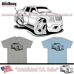 Camiseta de coche de dibujos animados Cadillac Escalade XLT modelo camión de carreras pipa DigiRods - Imagen 1 de 6