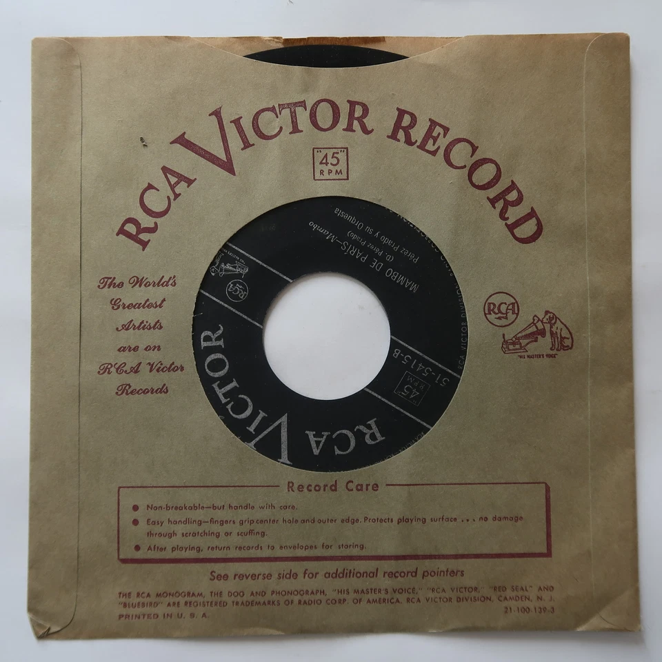 PEREZ PRADO MAMBO DE PARIS, MONA LISA VINYL 45 RCA VG 10-138 - Image 1 of 4