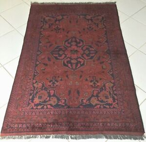 Afghan Teppich Alt Original Khal Mohammad Rot Blau Old Rug Carpet Tapis Alfombra
