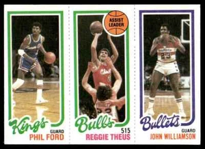 1980-81 Topps John Williamson/Reggie Theus/Phil Ford #252/43/127 - Imagen 1 de 2