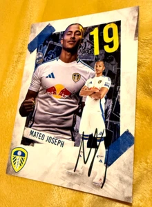 MATEO JOSEPH SIGNED (PRINTED) OFFICIAL CLUB CARD LEEDS UNITED UTD - Picture 1 of 2