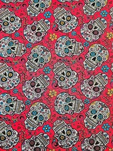 David Textiles - Folkloric Skulls Quilting and Crafting Fabric Skeleton 💀 - Picture 1 of 2