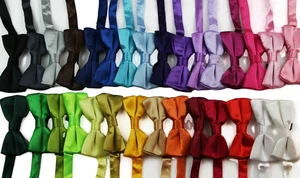 Boys Kids Plain Bow Tie Party Wedding School Pageboy Black White Red Blue Bowtie - Picture 1 of 113