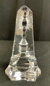 Val St Lambert signed crystal Obelisk (KYS6) - Picture 1 of 4