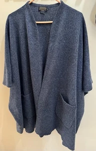 Pendleton Womens 100% Lambs Wool Cape Poncho Coat Jacket Blue Navy One Size - Picture 1 of 6