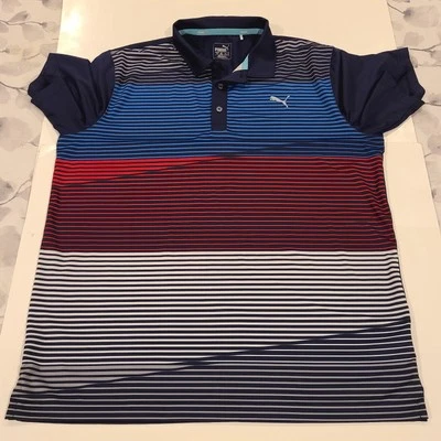 New Puma Mens Large Button Up Short Sleeve Shirt Dry Cell Pwr Cool Pullover - Image 1 of 4