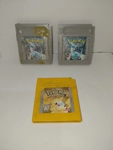 Pokemon Yellow 2x Silver Nintendo Gameboy Lot Tested - Picture 1 of 5
