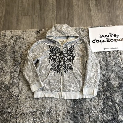 Vintage 90’s Route 66 Fleece Zip-Up Hoodie Men’s Size L GRAIL Y2K Grunge White - Image 1 of 4