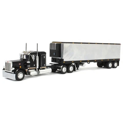 1/64 Nero E Cromo Peterbilt 359 Con 12.2m Vintage Reefer Trailer, DCP 60-2043 - Immagine 1 di 4