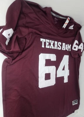 Camiseta de fútbol para hombre Texas A&M Adidas #64 Thornton talla 2XL Foto 1 de 2