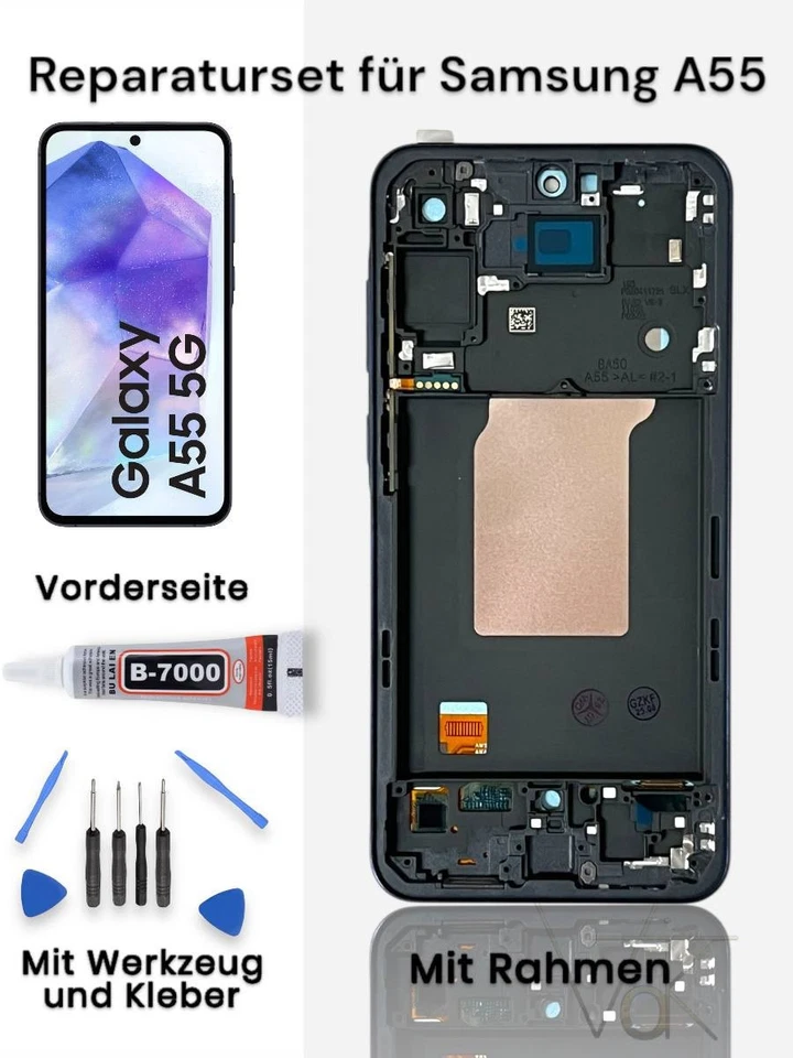 Samsung Galaxy A55 5G A556B Incell LCD Display Touchscreen Bildschirm Rahmen