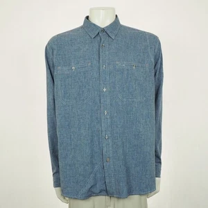 Orvis Tech Chambray Work Shirt Mens XL Heather Blue Button Down Fishing Hiking - Picture 1 of 4