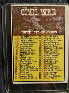 Tarjeta de noticias de la guerra civil Topps 1962 #88: Check list of cards - Imagen 1 de 2