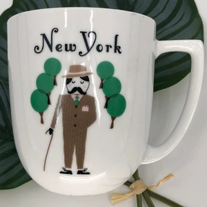 Francois et Mimi White Green Black World Cities New York 14 oz Coffee Tea Mug - Picture 1 of 4