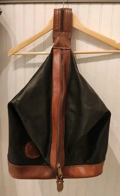 STONE MOUNTAIN Black Pebbled Leather Convertible Backpack Shoulder Purse Handbag - Image 1 of 4