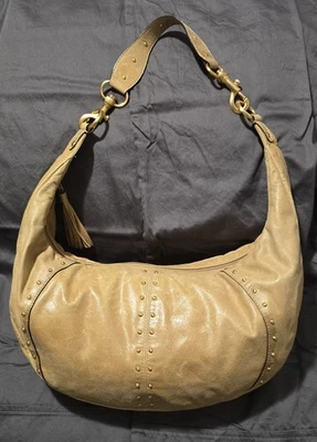 Bolso de hombro estilo hobo tostado de cuero fósil vintage Foto 1 de 4