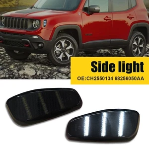 Par de luces de señalización laterales LED blancas con lente ahumada Jeep Renegade 2015-2023 - Imagen 1 de 15