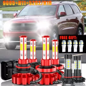 for 2011-2013 Dodge Durango - 6X Combo LED Headlight + Fog Light Bulbs Kit 6000K - Picture 1 of 18