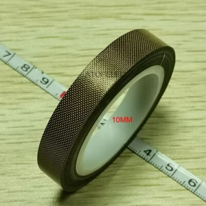 1pc 10mm Width 10M PTFE Adhesive Tape Heat-Resistant 300℃ Sealing Machine 0.13mm - Picture 1 of 3