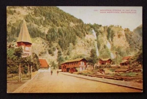 1910s Mountain Stream in the Alps Meiringen Switzerland Berne Co Postcard - Picture 1 of 1