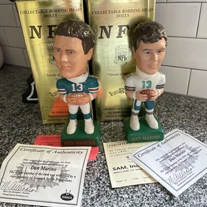 SAMS Dan Marino Autographed Bobble Heads - Lot Of 2 - 1993/1996 - COA’s -WOW - Picture 1 of 13