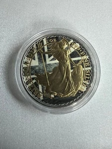 Queen Elizabeth 11 1oz Fine Silver 2 Pound Britannia Coin 2019 - Picture 1 of 2